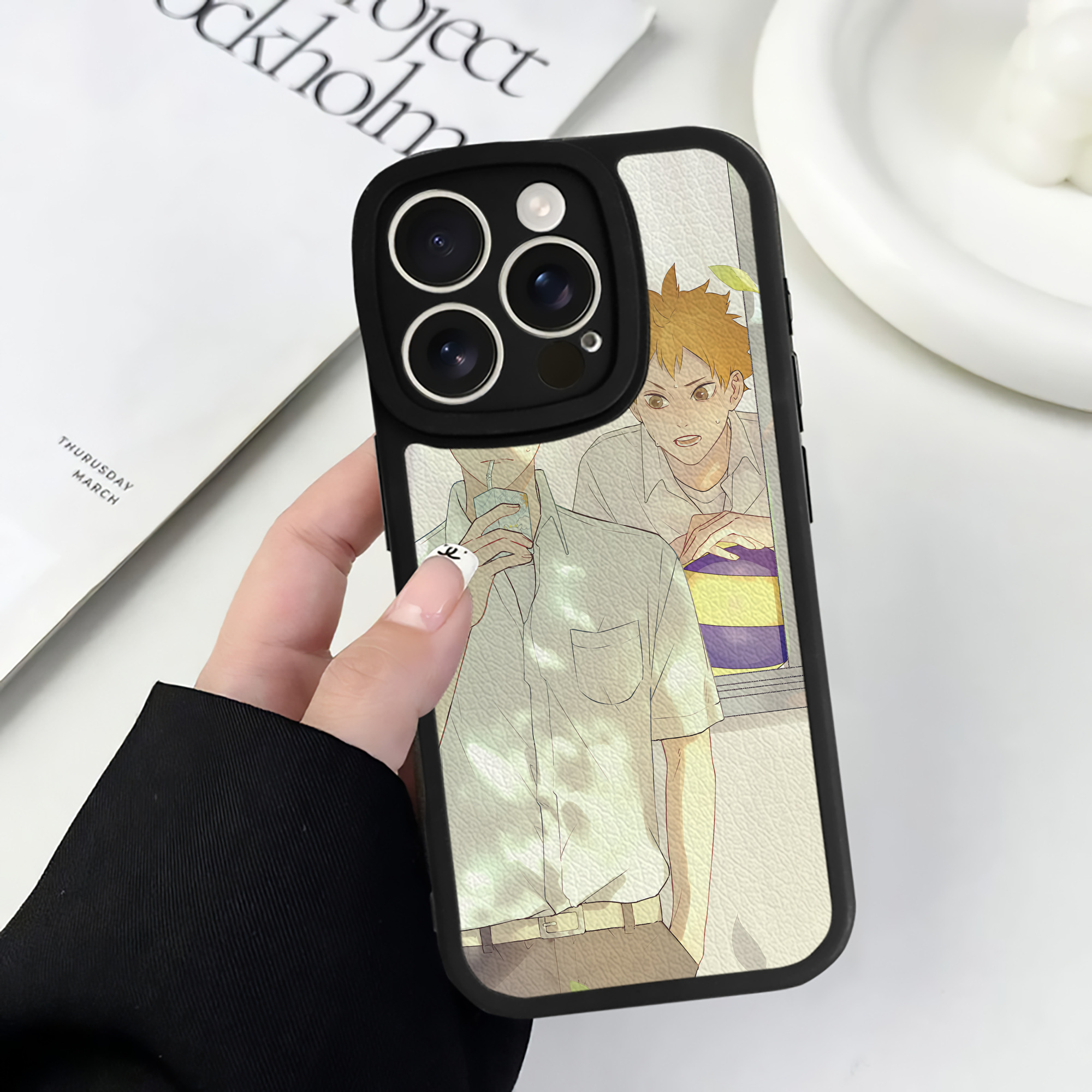 （画像用） ハイキュー!! Haikyu!! 【iPhone 16シリーズ対応】シリコンスマホケース（レザー調） 材質：シリコン